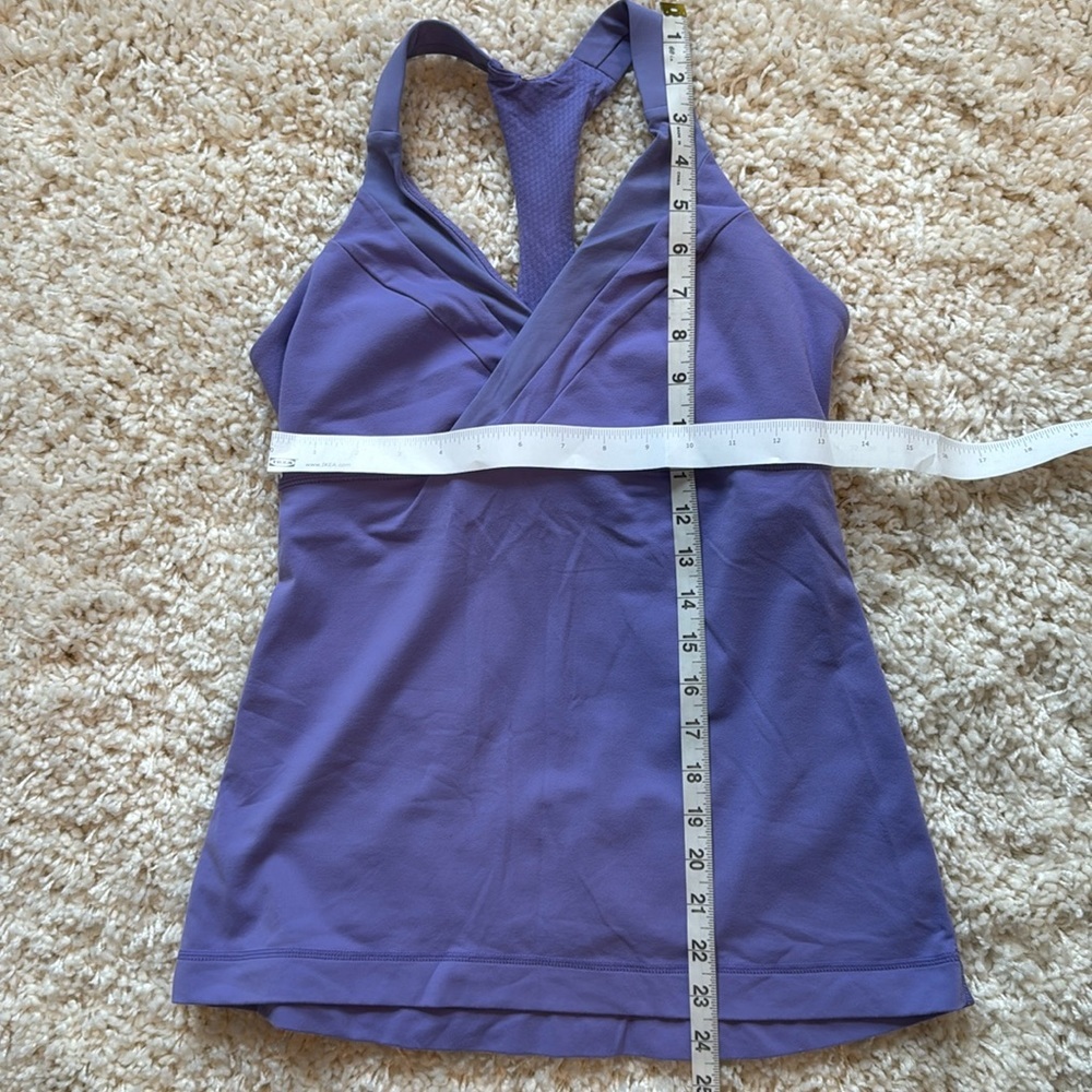 Lululemon Womens Semi Fitted Cross Front Deep Breath Yoga Tank Purple Medium - Picture 2 of 6